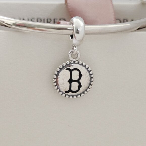 Pandora Boston Red Sox MLB Logo Dangle Charm S925 Silver Pendant with box - Picture 1 of 7